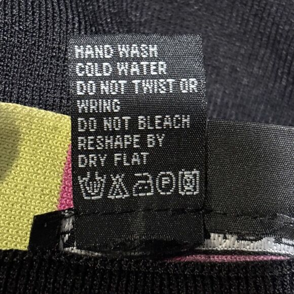 Attitude Knit Single Hook Closure Cardigan Large Black Color block Trim Stretch - Picture 10 of 14